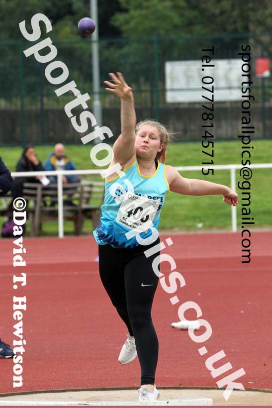 Women and Girls shot putt, 2021 North Eastern Track and Field Champs., Middesbrough. Photo: David T. Hewitson/Sports for All Pics